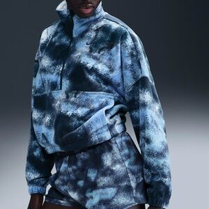 Nike Oversized 1/2 Zip Tie-Dye Fleece Pullover, Medium